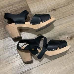 Lotta From Stockholm Black Leather Clogs